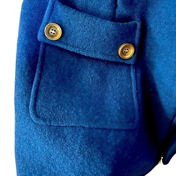 Kurt Geiger Hip Length Zip Front Teal Size 42/US 12 100% Pure Wool Winter Coat. - Picture 4 of 8